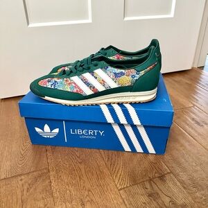 Adidas x Liberty London SL 72 sneakers OG womens size 10 green floral print NEW